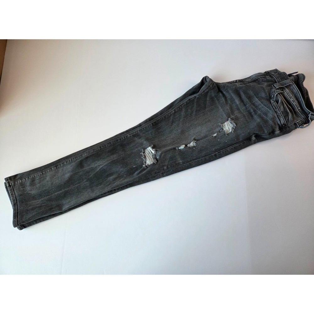 True Religion Jeans Mens 33x32 Black Distressed Relaxed Slim Stretch Pants Geno
